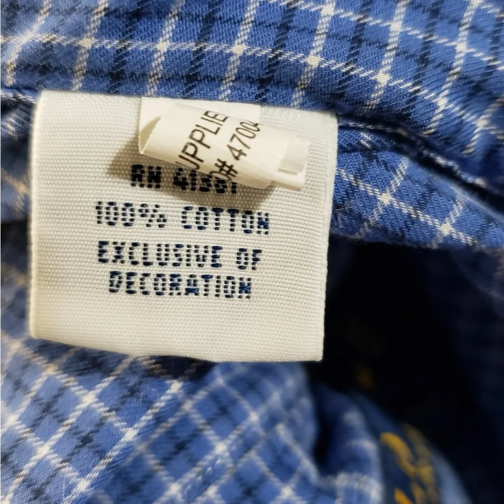 Polo Ralph Lauren Men's Medium Check Long Sleeve Button Down Shirt Blue - Picture 5 of 5